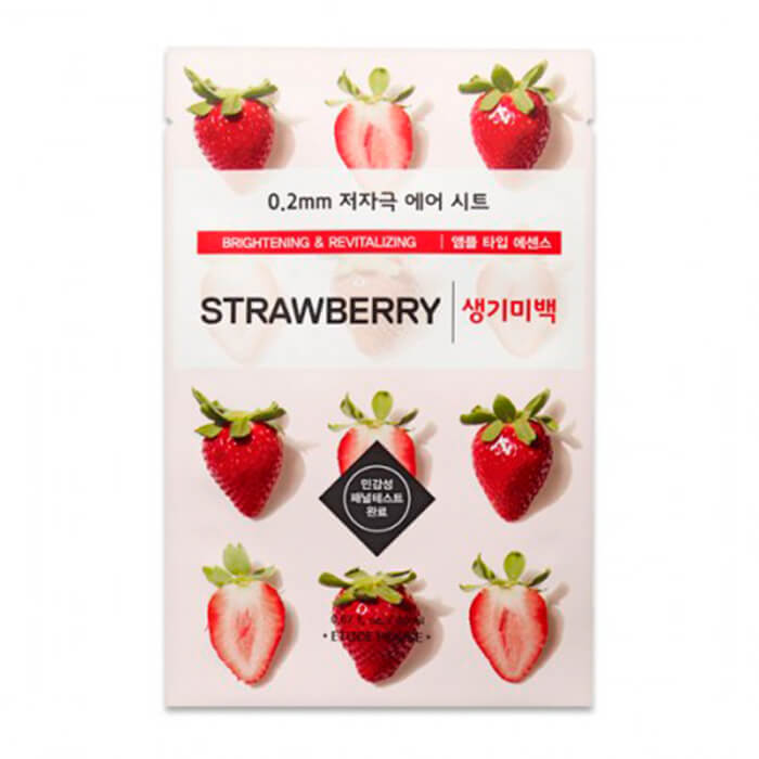 

Тканевая маска Etude House 0.2 Therapy Air Mask Strawberry, Увлажняющая тканевая маска для лица с экстрактом клубники
