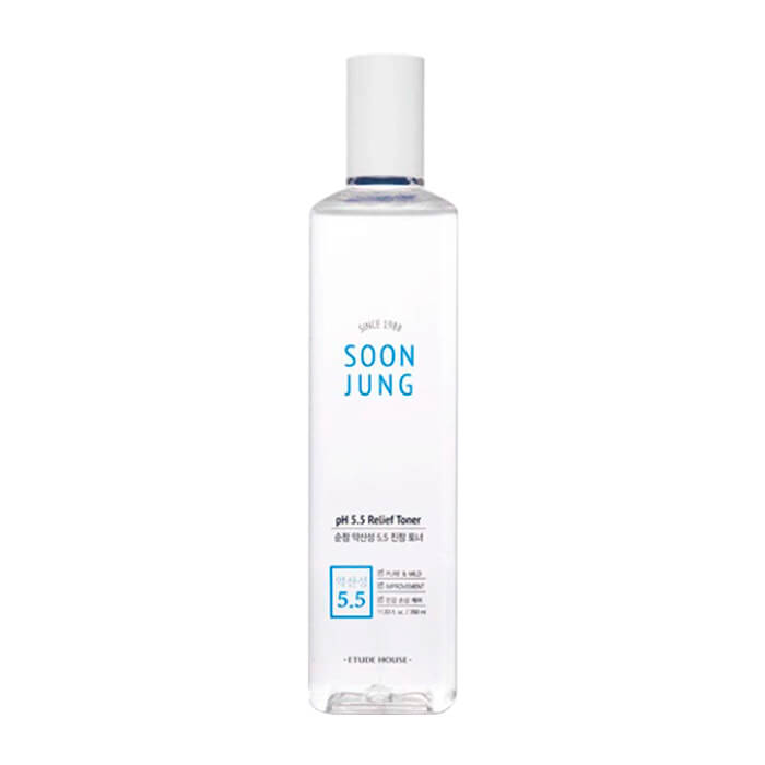 

Тонер для лица Etude House SoonJung pH 5.5 Relief Toner (80 мл), Гипоаллергенный успокаивающий тонер для лица с низким уровнем Ph