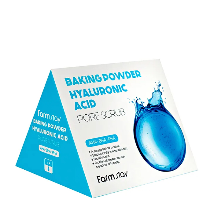 

Скраб для лица FarmStay Baking Powder Hyaluronic Acid Pore Scrub (25 шт.), Скраб в пирамидках для очищения пор кожи лица с содой и гиалуроновой кислотой