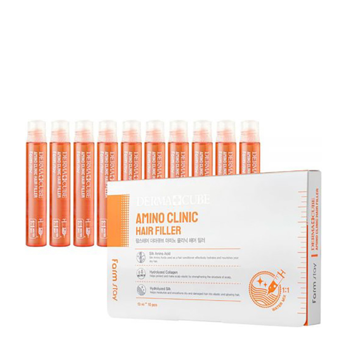 Филлер для волос FarmStay Derma Cube Amino Clinic Hair Filler (10 шт.)