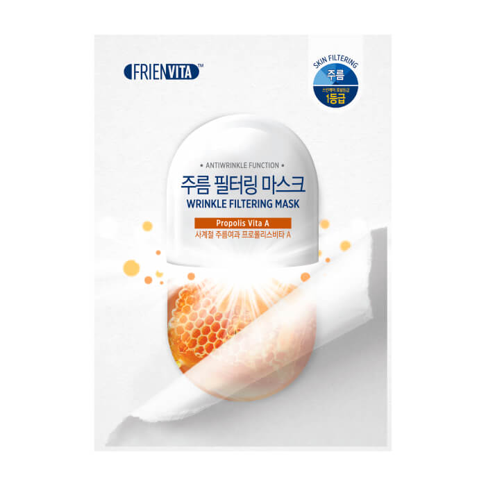 

Тканевая маска Frienvita Wrinkle Filtering Mask, Антивозрастная маска-фильтр для лица с прополисом