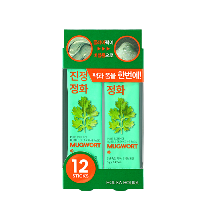 

Пузырьковая маска Holika Holika Pure Essence Mugwort Bubble Cleansing Pack, Пузырьковая маска для лица с полынью в индивидуальных упаковках