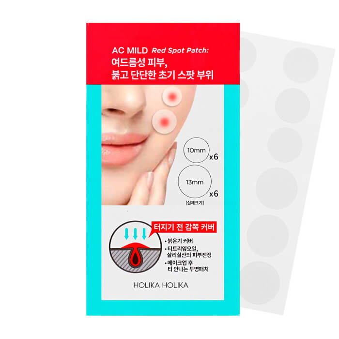 

Патчи от акне Holika Holika AC Mild Red Spot Patch, Набор локальных круглых патчей для точечного лечения акне
