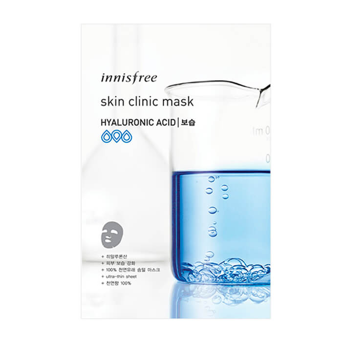 

Тканевая маска Innisfree Skin Clinic Mask - Hyaluronic Acid, Ультратонкая листовая маска для лица с гиалуроновой кислотой