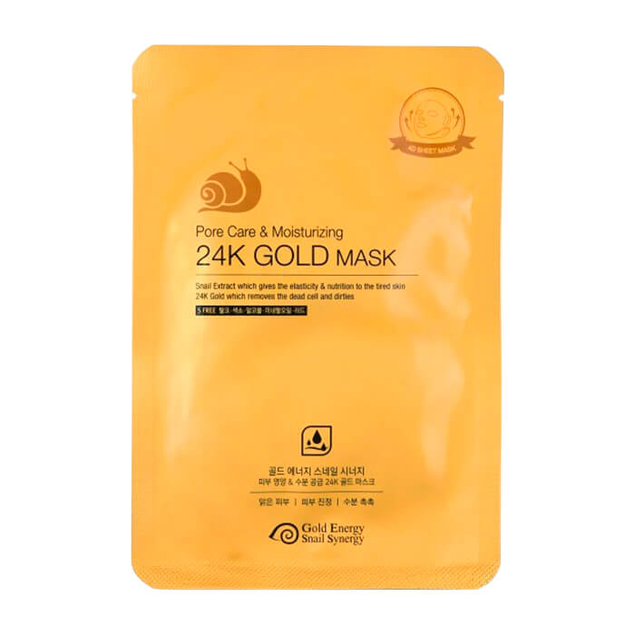 

Тканевая маска J&G Gold Snail Pore Care & Moisturizing 24K Gold Mask, Тканевая маска для сужения пор с коллоидным золотом и фильтратом улиточной слизи