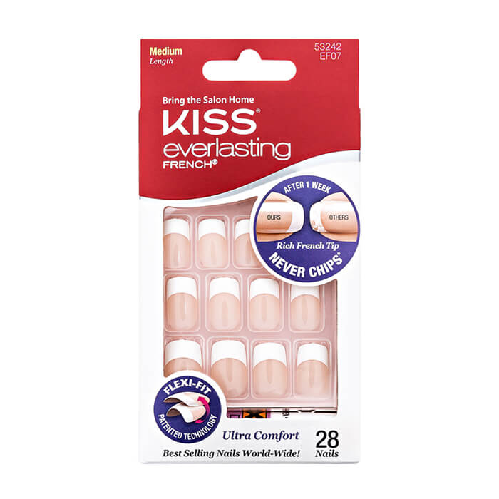 

Набор накладных ногтей Kiss Everlasting French Nail Kit (EF07), Набор накладных ногтей с клеем для плоской и классической формы ногтей