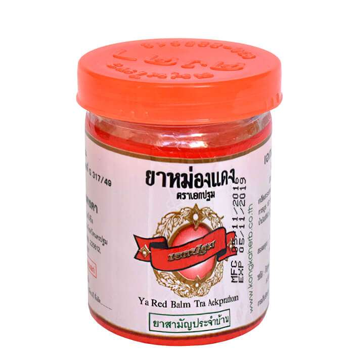 

Бальзам для тела Kongka Ya Red Balm Tra Aekprathom (50 г), Тайский традиционный обезболивающий красный бальзам для тела