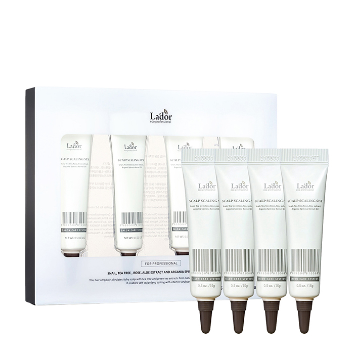 

Пилинг для кожи головы La’dor Scalp Scaling Spa (4 х 15 мл), Глубоко очищающий профессиональный пилинг для кожи головы