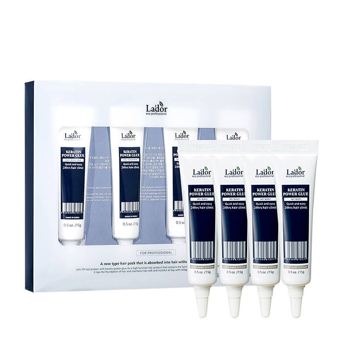 

Клей для волос La’dor Keratin Power Glue (4х15 г), Профессиональная сыворотка с кератином для секущихся кончиков волос