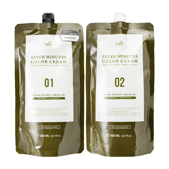 

Краска для волос La’dor Seven Minutes Color Cream, Цвет #1 Black | Чёрный, Крем-краска для волос быстрого действия с экстрактом хны и чернилами кальмара, Цвет #1 Black | Чёрный