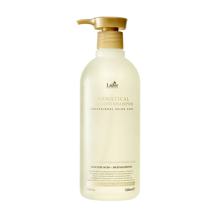 

Шампунь для волос La'dor Dermatical Hair Loss Shampoo, Бессульфатный шампунь с салициловой кислотой и ментолом против выпадения волос