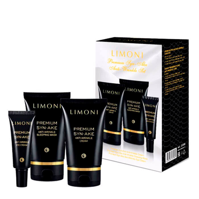 

Набор для лица Limoni Premium Syn-Ake Anti-Wrinkle Care Set, Антивозрастной набор для лица с пептидом змеиного яда