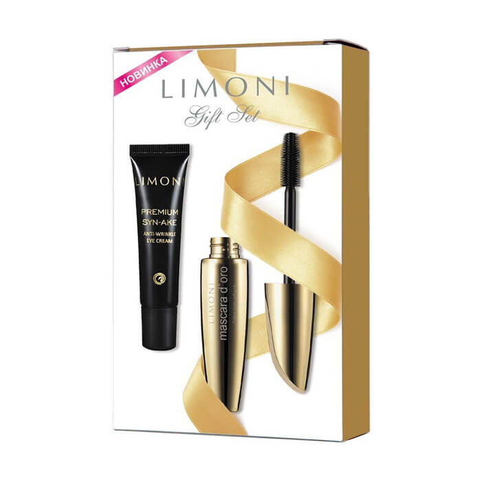 

Набор Limoni Gift Set (Тушь Mascara D'oro и Антивозрастной крем для век), Крем для век со змеиным ядом и тушь для объема ресниц