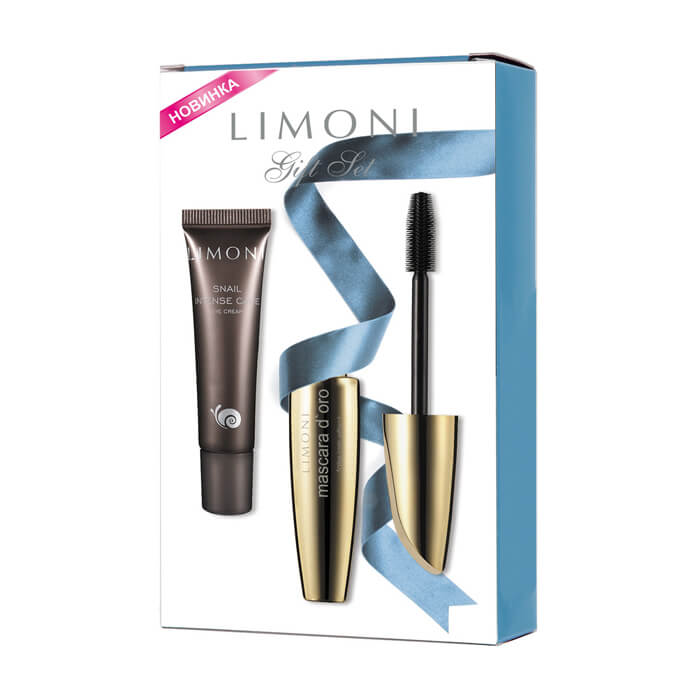 

Набор Limoni Gift Set (Тушь Mascara D'oro и Крем для век), Крем для век с экстрактом секреции улитки и тушь для объема ресниц