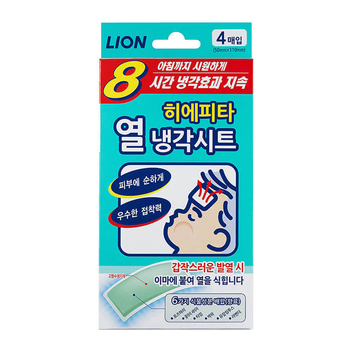 

Маски-салфетки Lion Hiepita Fever Cooling Sheet, Гелевые охлаждающие маски-салфетки для лба