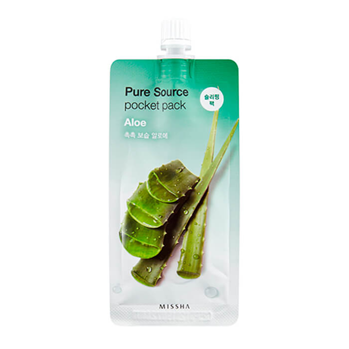 

Ночная маска Missha Pure Source Pocket Pack - Aloe, Ночная несмываемая маска для лица с экстрактом сока алоэ