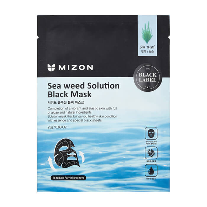 

Тканевая маска Mizon Sea Weed Solution Black Mask, Тонизирующая тканевая маска для кожи лица с морскими водорослями