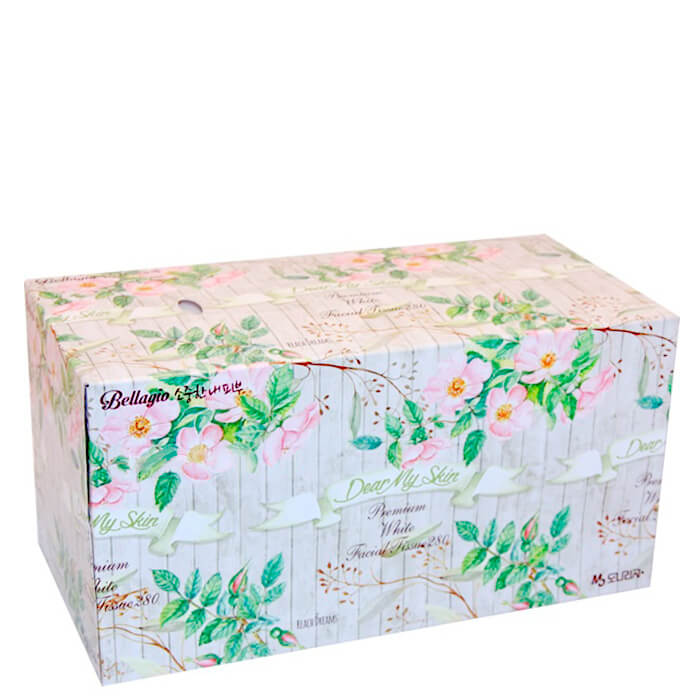 

Салфетки для лица Monalisa Bellagio Flower Garden Facial Tissue 280 шт., Универсальные очищающие бумажные салфетки для лица