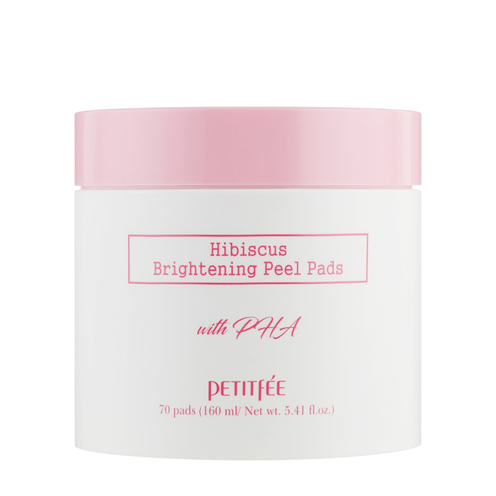 

Пилинг-диски для лица Petitfee Hibiscus Brightening Peel Pads, Пилинг-подушечки для выравнивания тона и текстуры кожи с гибискусом