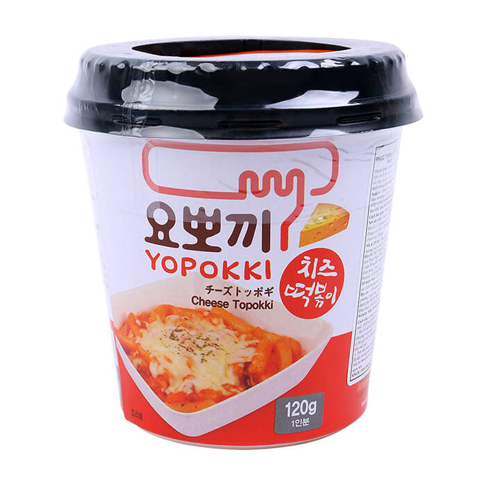 

Рисовые клёцки токпокки Young Poong Cheese Topokki (120 г), Традиционные корейские рисовые клёцки токпокки с сырным соусом в стакане
