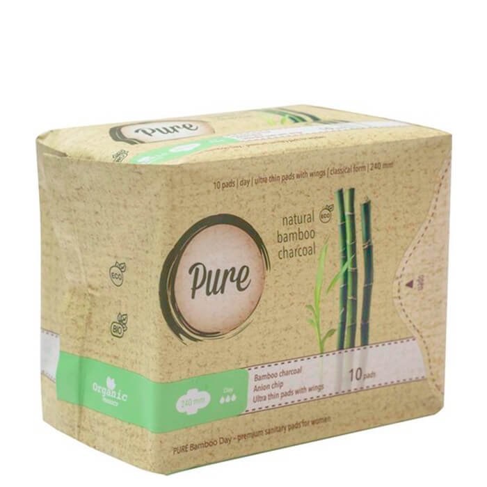 

Гигиенические прокладки Pure Bamboo Day (24 см), Дневные ультратонкие дышащие органические прокладки 10 шт