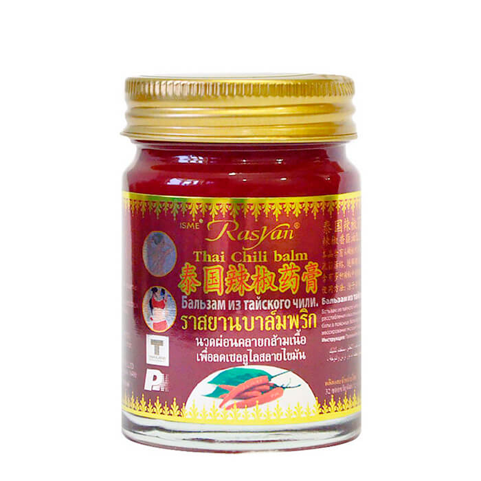 

Бальзам для тела Rasyan Thai Chili Balm, Бальзам из тайского чили красный против боли в мышцах, голове и суставах