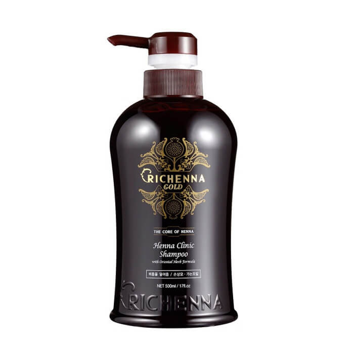 

Шампунь для волос Richenna Gold Henna Clinic Shampoo (500 мл), Шампунь для волос с 13% экстрактом хны и комплексом восточных трав