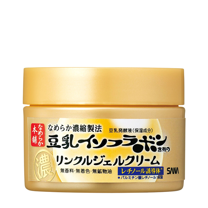 Купить Крем-гель для лица Sana Nameraka Honpo Wrinkle Gel Cream, Увлажняющий и подтягивающий крем-гель для кожи лица с ретинолом и изофлавонами сои, Япония