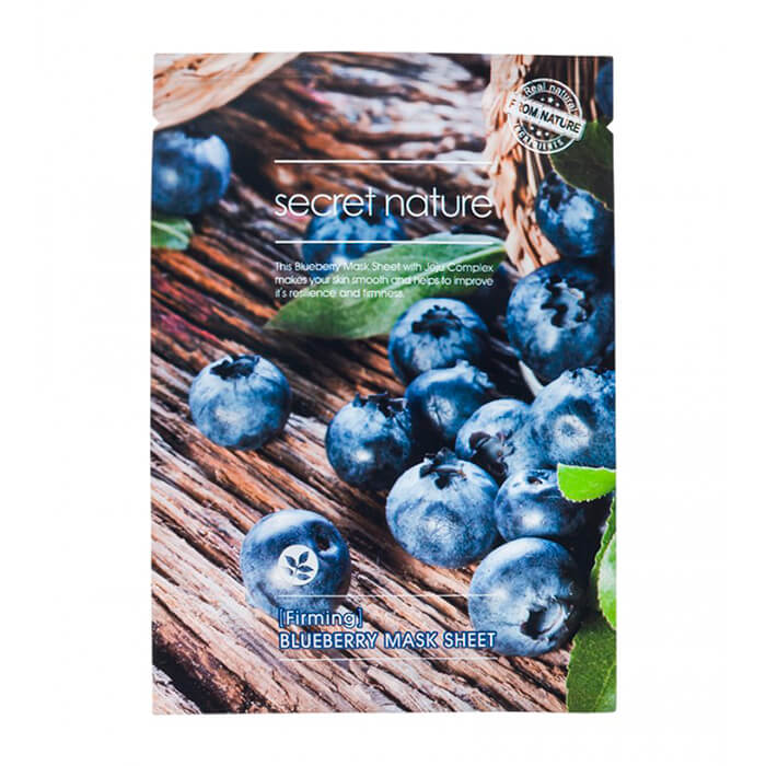 

Тканевая маска Secret Nature Firming Blueberry Mask Sheet, Укрепляющая тканевая маска для лица с экстрактом черники