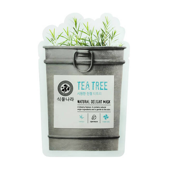 

Тканевая маска Shingmulnara Tea Tree Natural Delight Mask, Супертонкая тканевая маска для заживления кожи лица с маслом чайного дерева