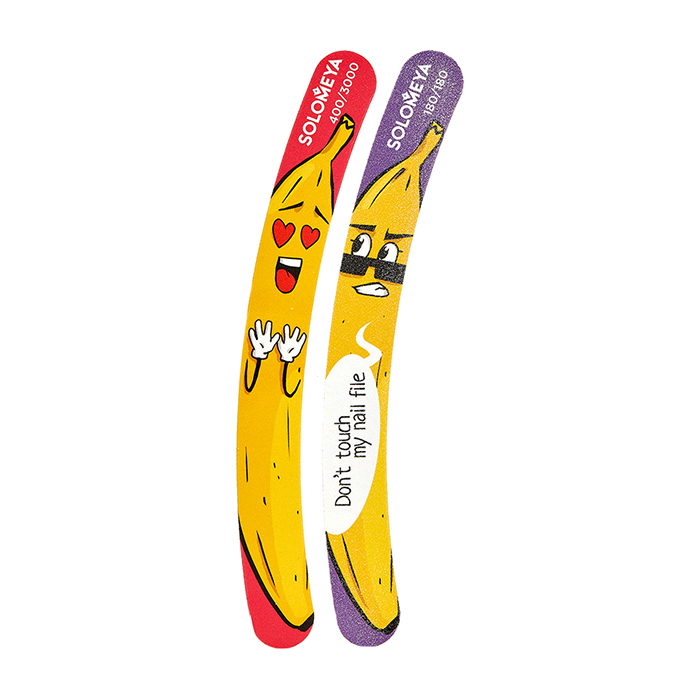 Купить Набор пилок для ногтей Solomeya Don’t Touch My Nail File Accessory Kit (2 шт.), Пилки для обработки натуральных и искусственных ногтей с изображением бананов, Великобритания