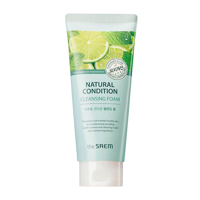 

Очищающая пенка The Saem Natural Condition Cleansing Foam Sebum Control, Пенка для умывания и контроля жирности кожи лица