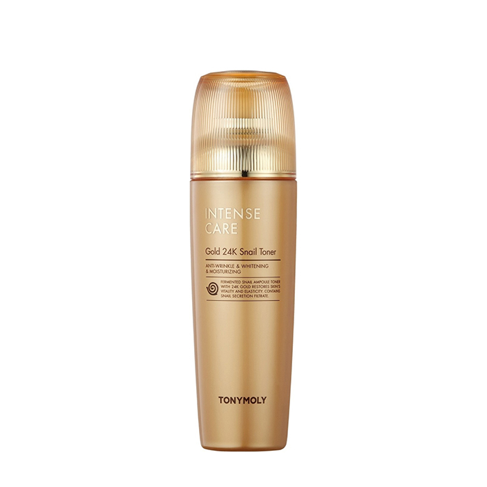 

Тонер для лица Tony Moly Intense Care Gold 24K Snail Toner, Тонер для восстановления жизненной силы кожи лица с муцином улитки и коллоидным золотом