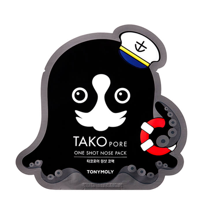

Патч от чёрных точек Tony Moly Tako Pore One Shot Nose Pack, Эффективный пластырь для борьбы с чёрными точками на носу