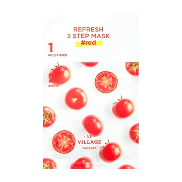 

Двухфазная маска Village 11 Factory Refresh 2-Step Mask Red, Освежающая двухшаговая программа для ухода за лицом с красными экстрактами