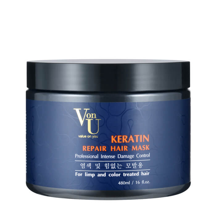 

Маска для волос Von U Keratin Repair Hair Mask, Маска-реконструктор для волос с кератином