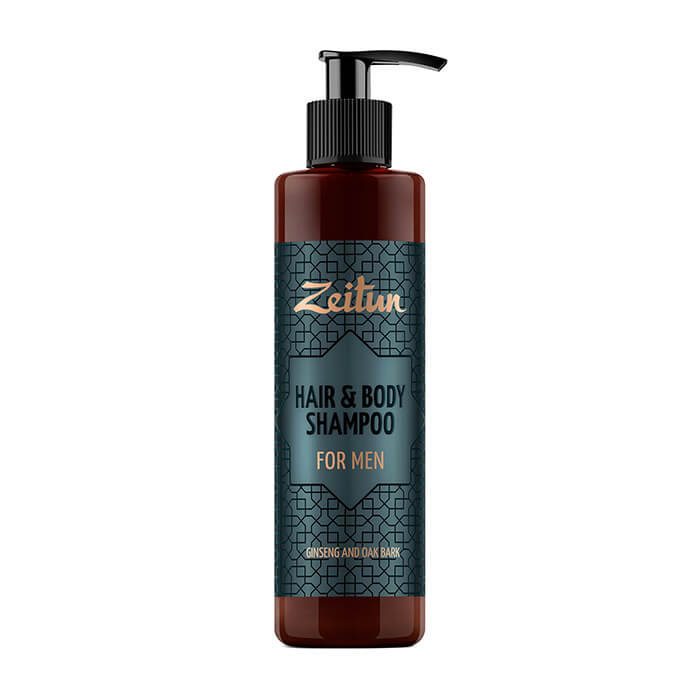 

Шампунь и гель для душа Zeitun Ginseng and Oak Bark Hair & Body Shampoo For Men, Мужской фито-шампунь и гель для душа 2 в 1 с женьшенем и дубовой корой