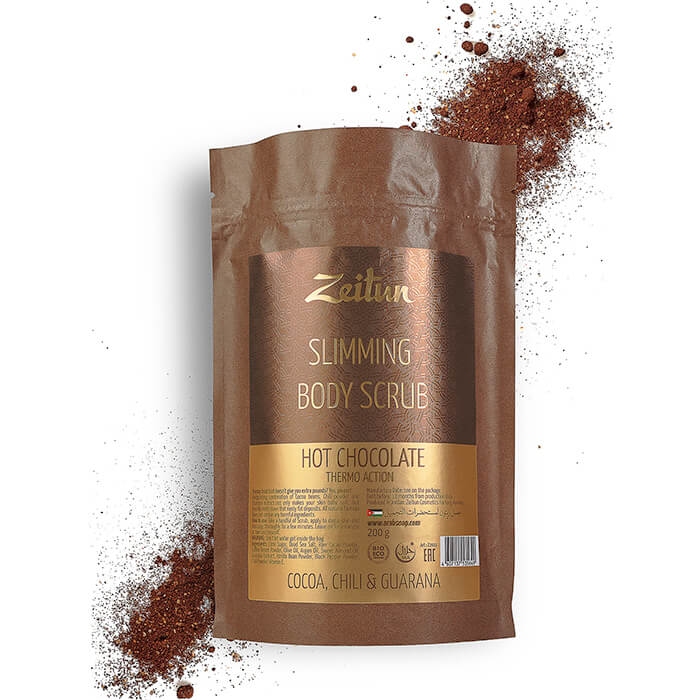 

Скраб для тела Zeitun Slimming Body Scrub Hot Chocolate (200 мл), Моделирующий сухой скраб для тела с молотым какао